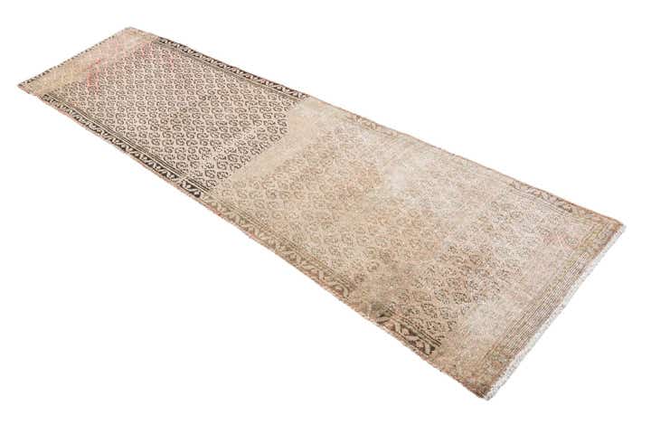 2' 4 x 9' 3 Hand Knotted Ultra Vintage Persian Wool Runner Rug