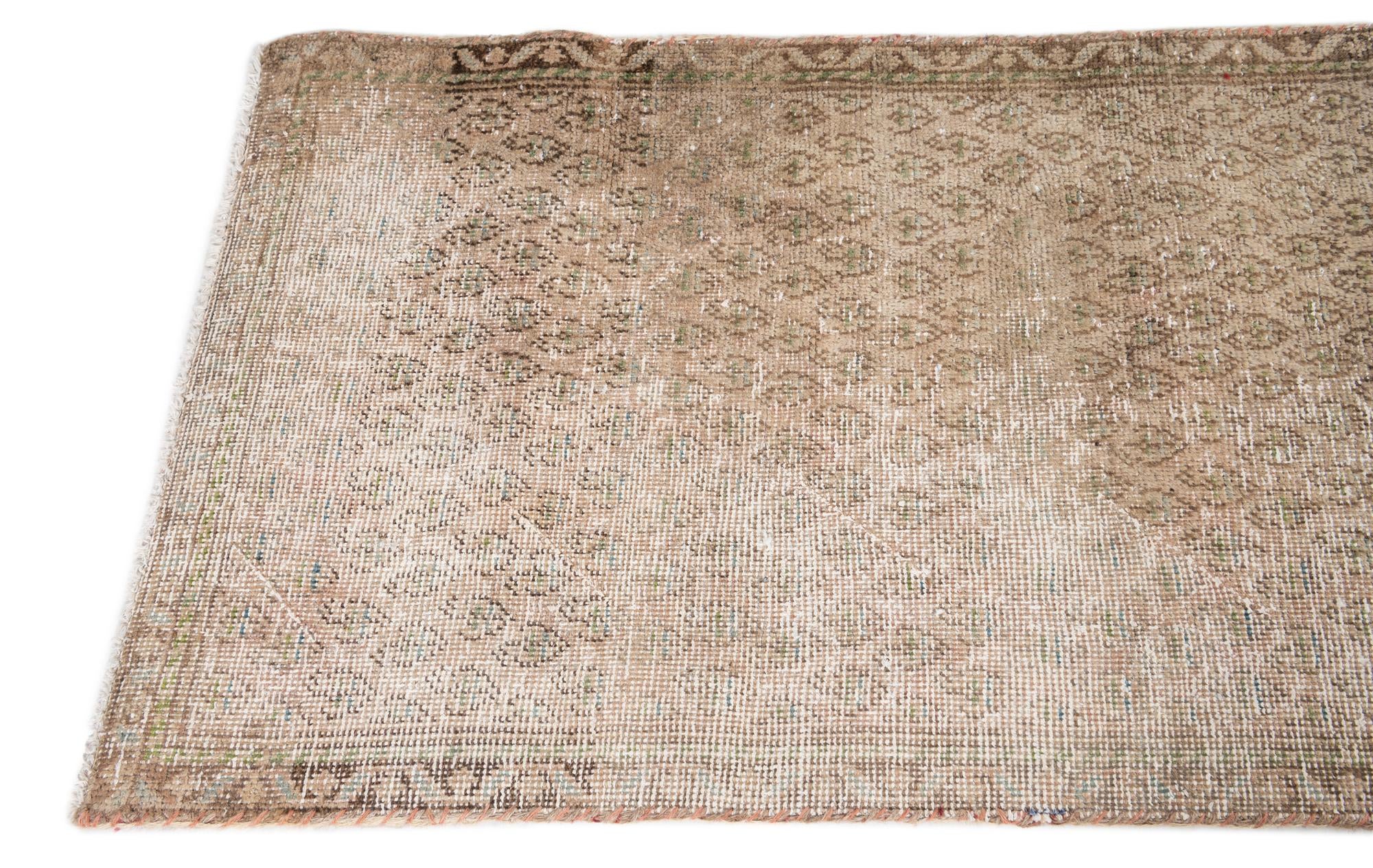 2' 4 x 9' 3 Hand Knotted Ultra Vintage Persian Wool Runner Rug