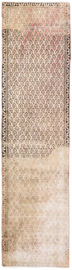 Detail image of 2' 4 x 9' 3 Hand Knotted Ultra Vintage Persian Wool Runner Rug