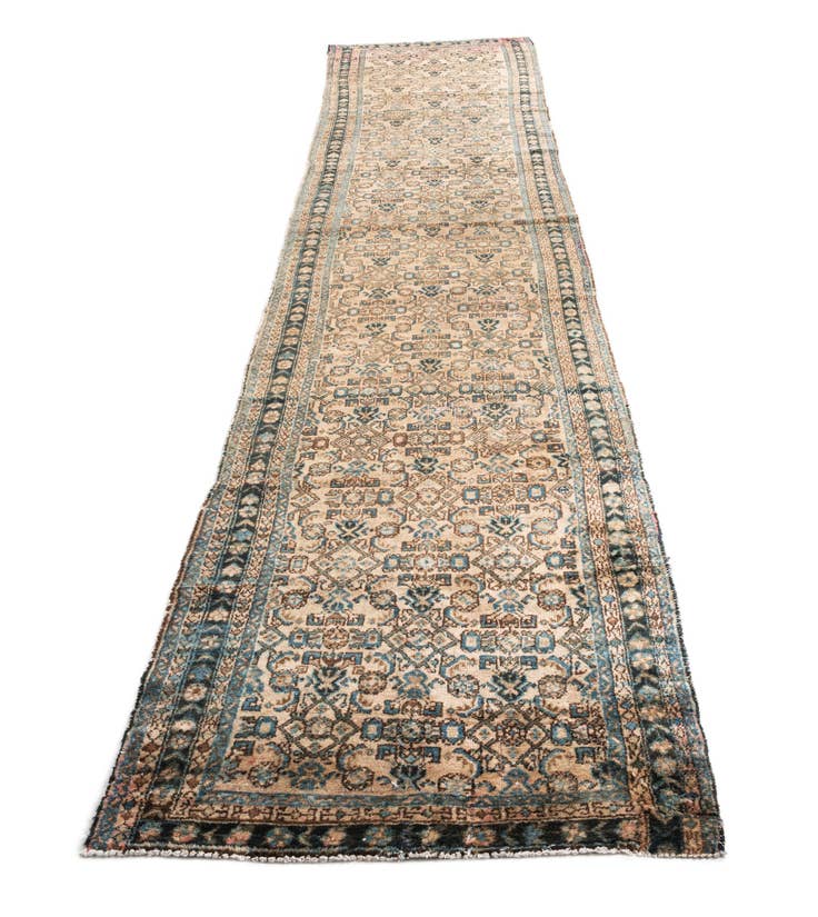 Detail image of 3' 4 x 15' 1 Hand Knotted Ultra Vintage Persian Wool Runner Rug