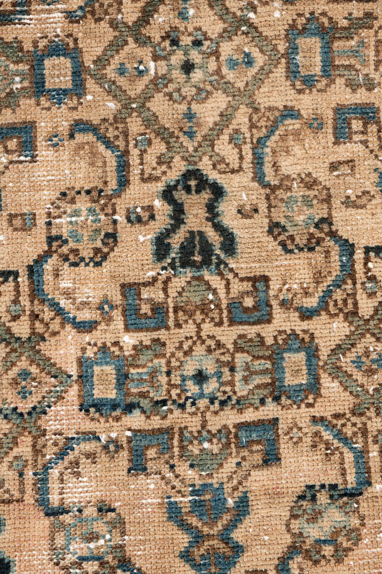 100cm x 460cm Hand Knotted Ultra Vintage Persian Wool Runner Rug