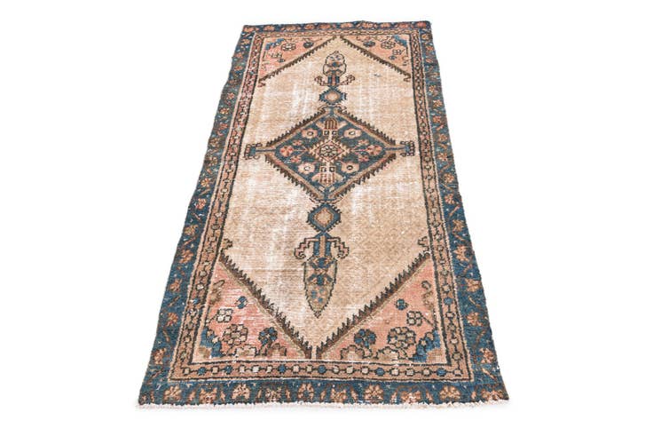Detail image of 2' 10 x 5' 9 Hand Knotted Ultra Vintage Persian Wool Runner Rug