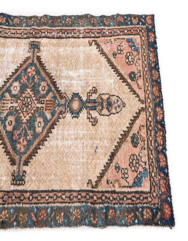 Detail image of 2' 10 x 5' 9  Hand Knotted Ultra Vintage Persian Wool Runner Rug