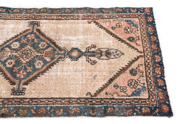Detail image of 2' 10 x 5' 9 Hand Knotted Ultra Vintage Persian Wool Runner Rug