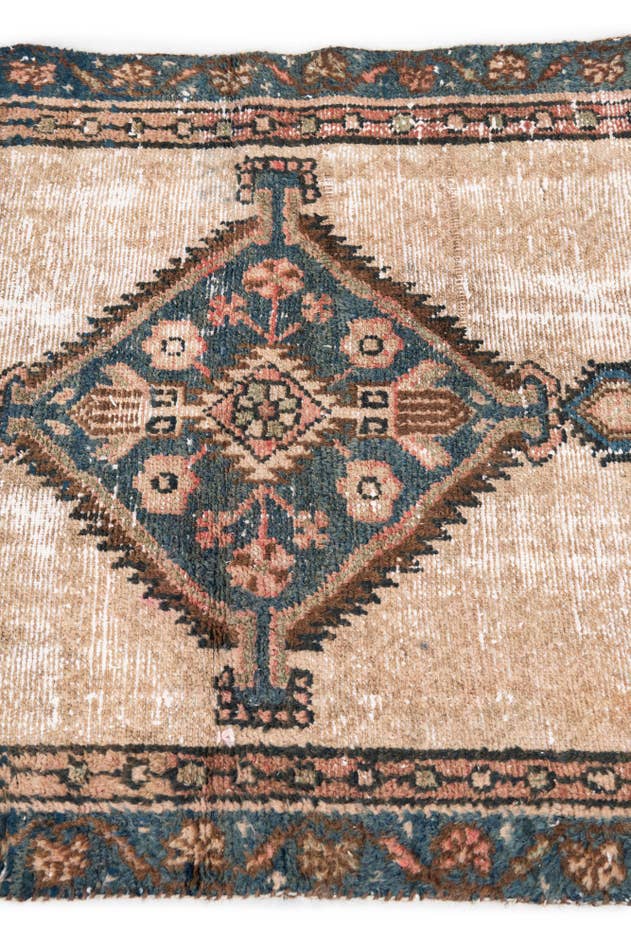 Detail image of 2' 10 x 5' 9 Hand Knotted Ultra Vintage Persian Wool Runner Rug