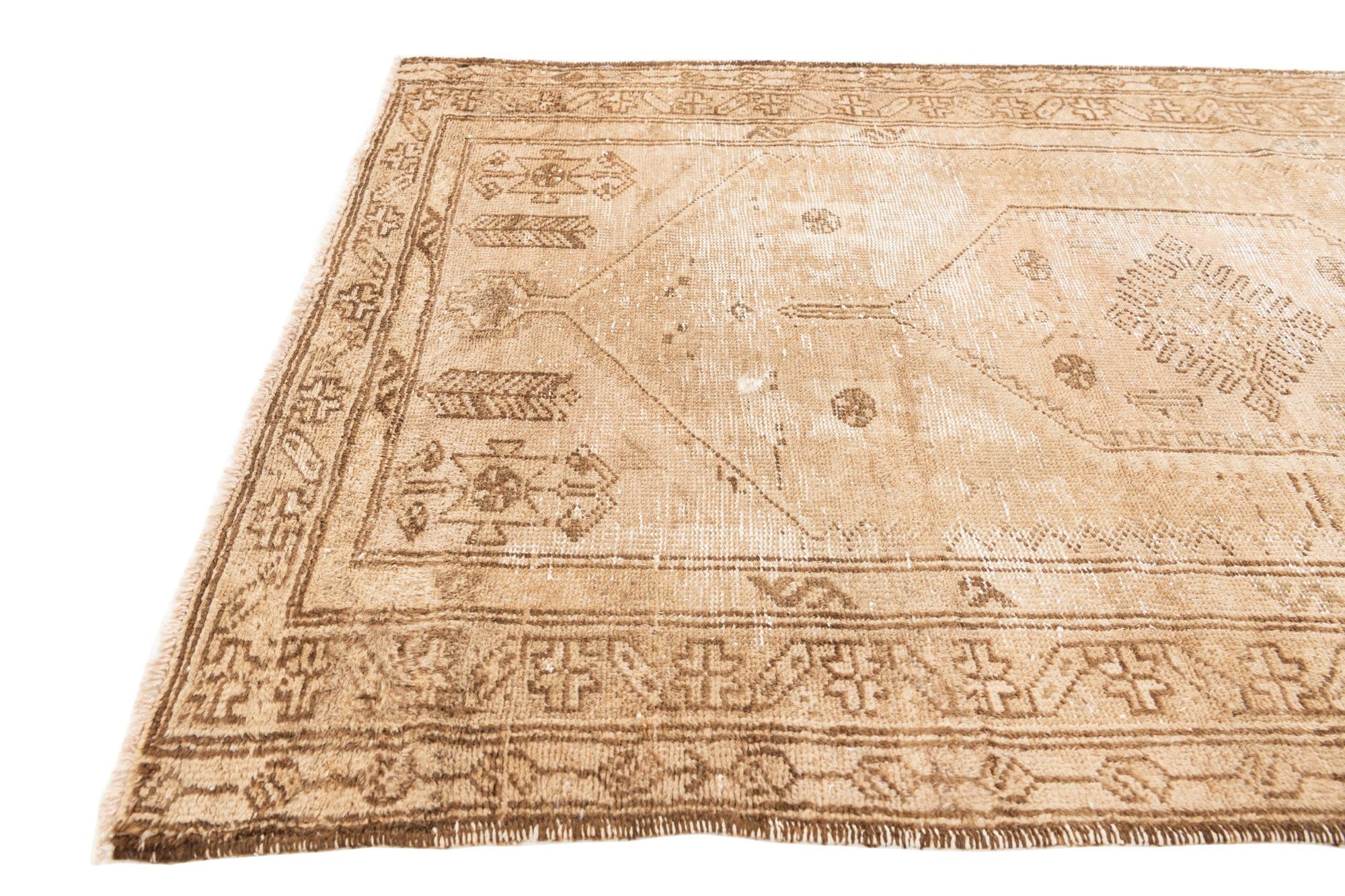 3' 4 x 9' 1 Hand Knotted Ultra Vintage Persian Wool Runner Rug