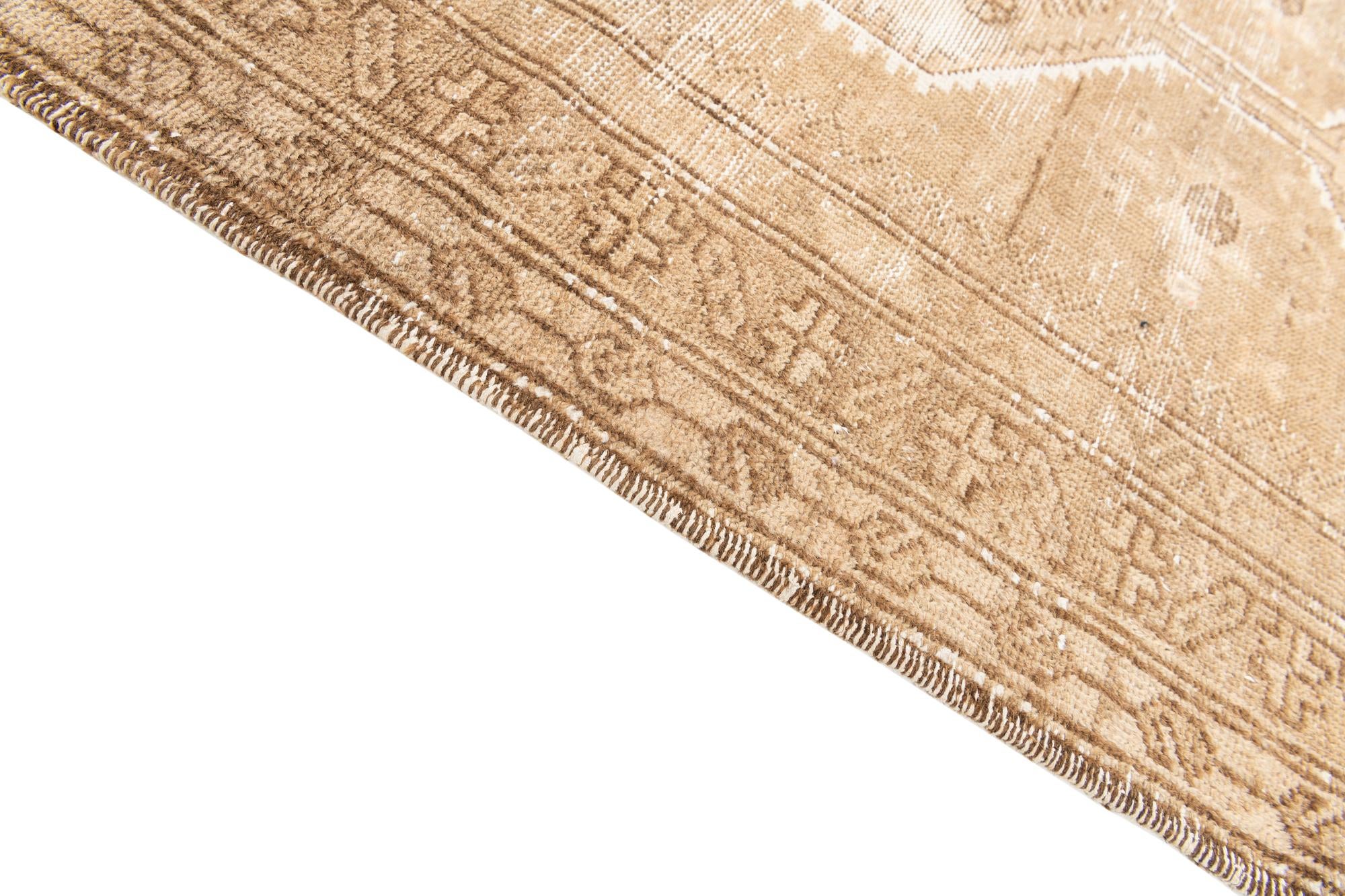 3' 4 x 9' 1 Hand Knotted Ultra Vintage Persian Wool Runner Rug