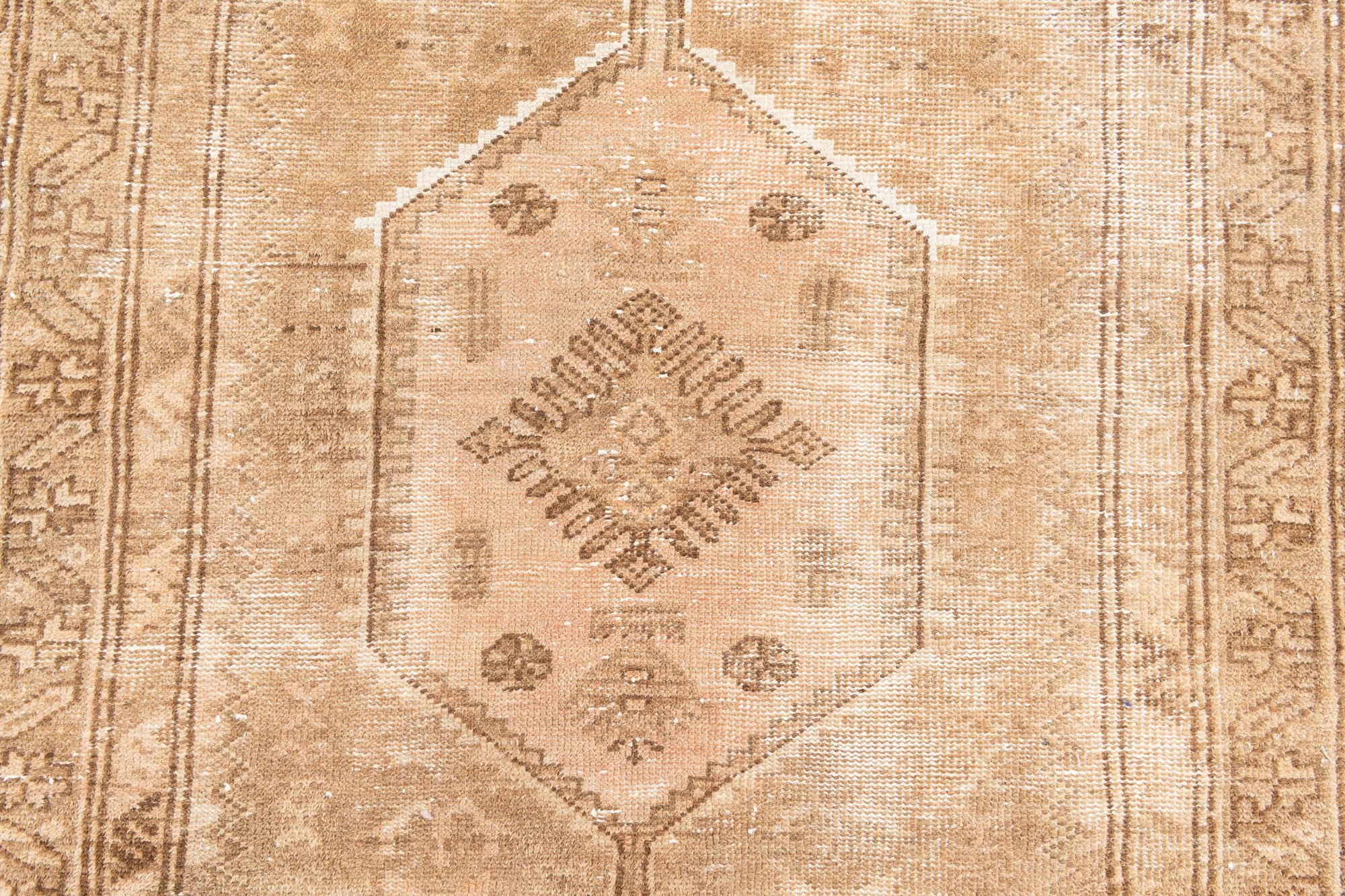 3' 4 x 9' 1 Hand Knotted Ultra Vintage Persian Wool Runner Rug