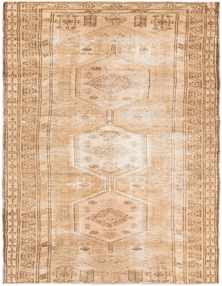 Detail image of 3' 4 x 9' 1 Hand Knotted Ultra Vintage Persian Wool Runner Rug