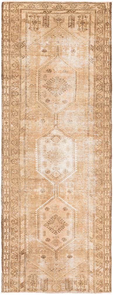 3' 4 x 9' 1 Hand Knotted Ultra Vintage Persian Wool Runner Rug