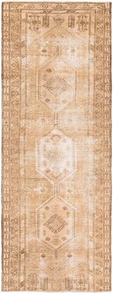 Detail image of 3' 4 x 9' 1 Hand Knotted Ultra Vintage Persian Wool Runner Rug