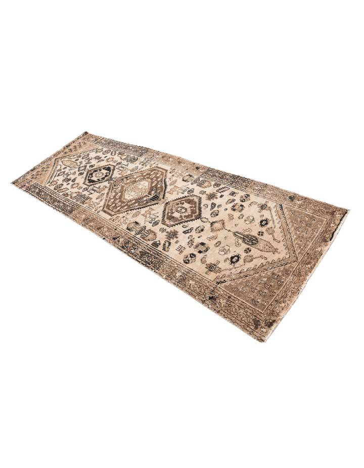 3' 5 x 9' 5 Hand Knotted Ultra Vintage Persian Wool Runner Rug