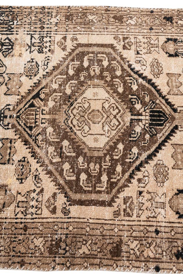 Detail image of 3' 5 x 9' 5 Hand Knotted Ultra Vintage Persian Wool Runner Rug