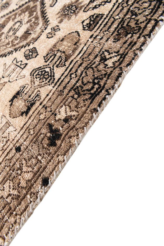 Detail image of 3' 5 x 9' 5 Hand Knotted Ultra Vintage Persian Wool Runner Rug