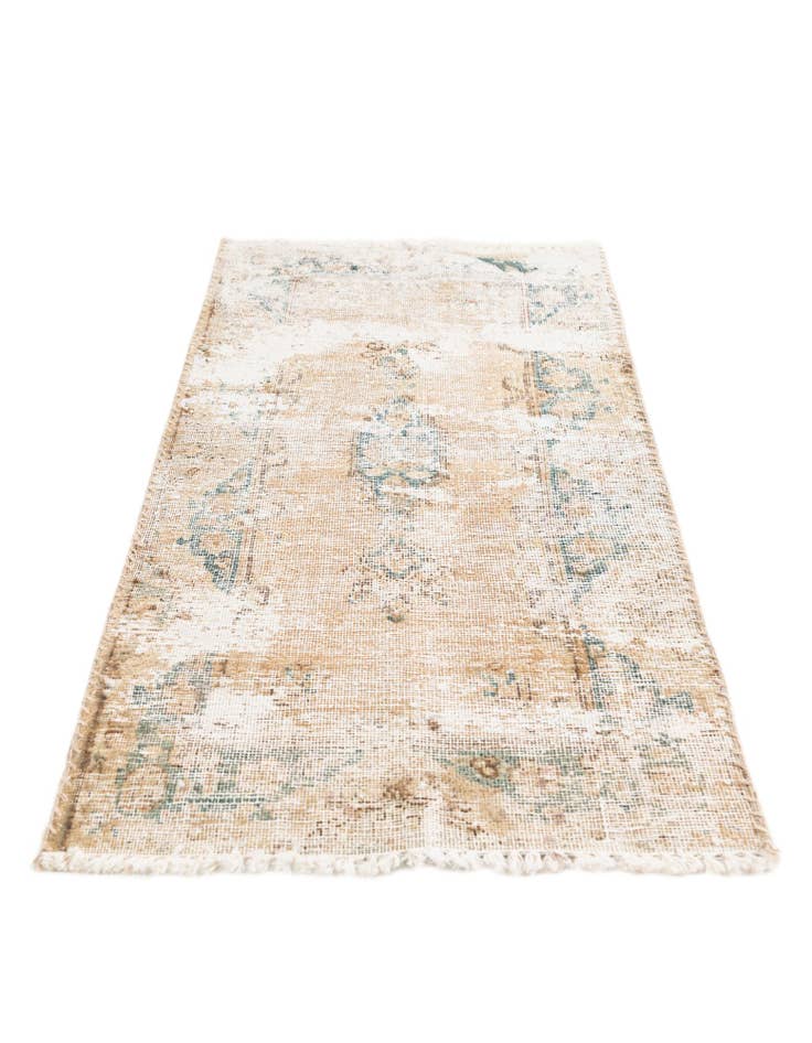 Detail image of 1' 8 x 3' 8 Hand Knotted Ultra Vintage Persian Wool Runner Rug