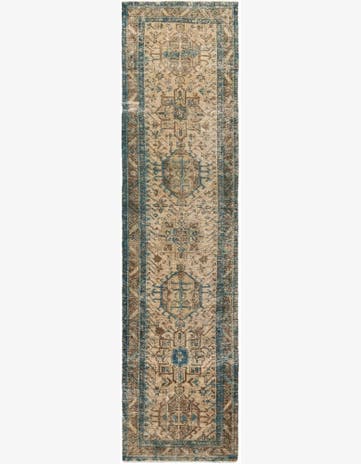 3' 3 x 12' 10 Hand Knotted Ultra Vintage Persian Wool Runner Rug