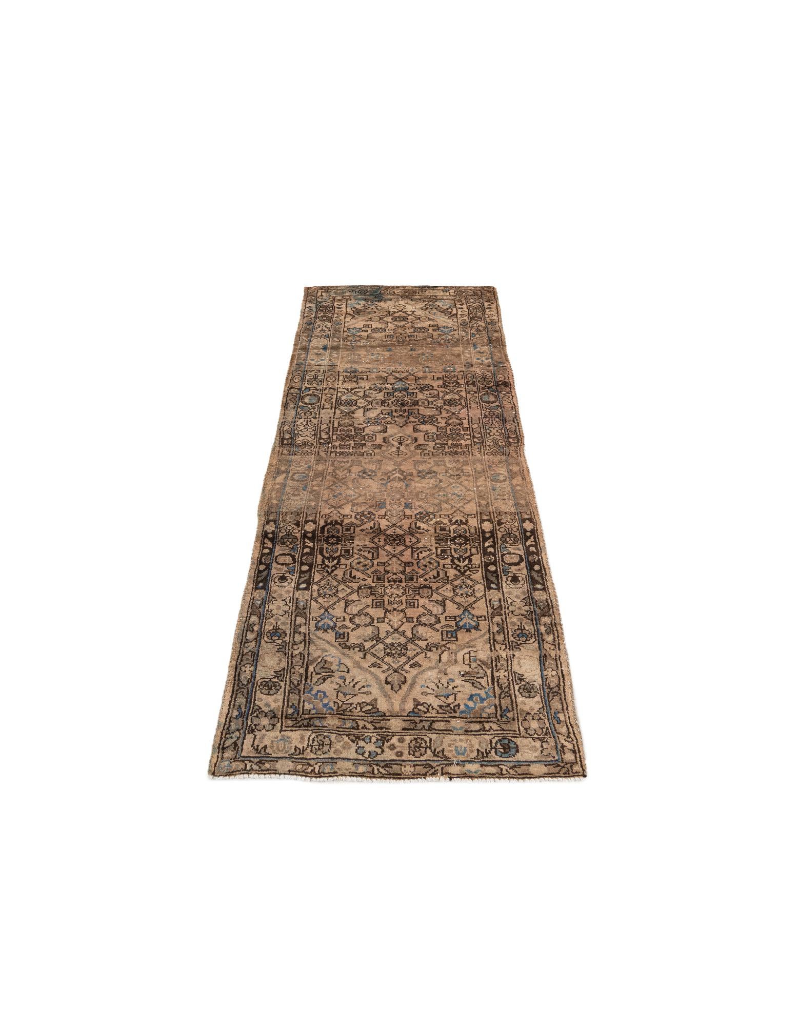 3' 5 x 9' Hand Knotted Ultra Vintage Persian Wool Runner Rug
