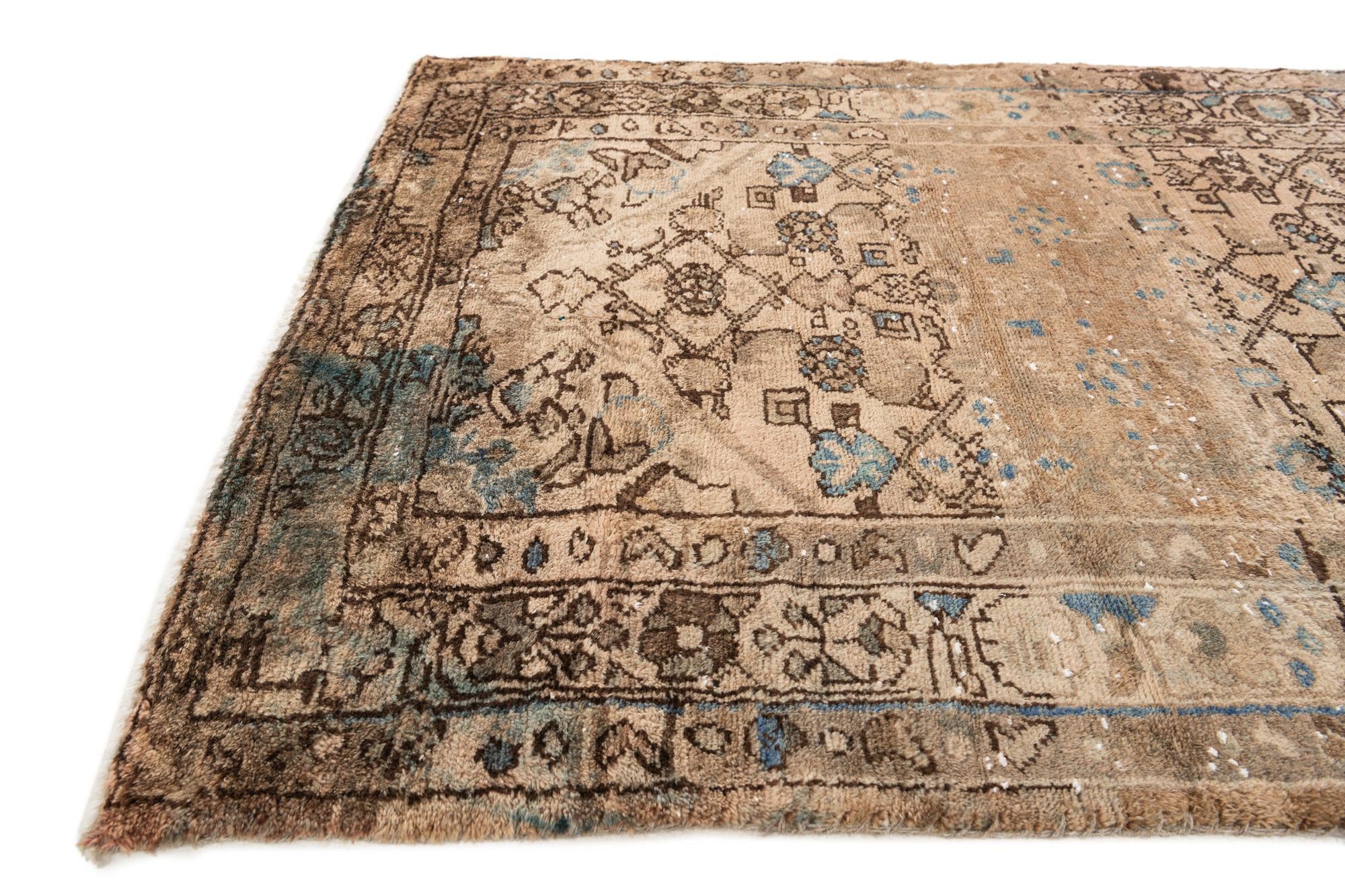3' 5 x 9' Hand Knotted Ultra Vintage Persian Wool Runner Rug