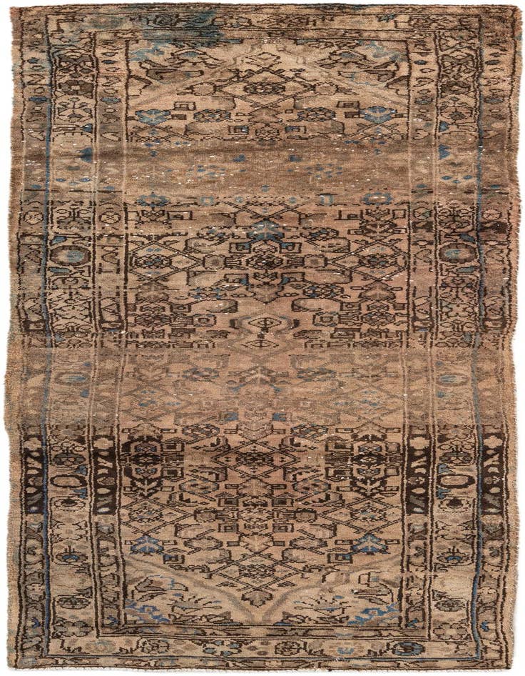 Detail image of 3' 5 x 9' Hand Knotted Ultra Vintage Persian Wool Runner Rug