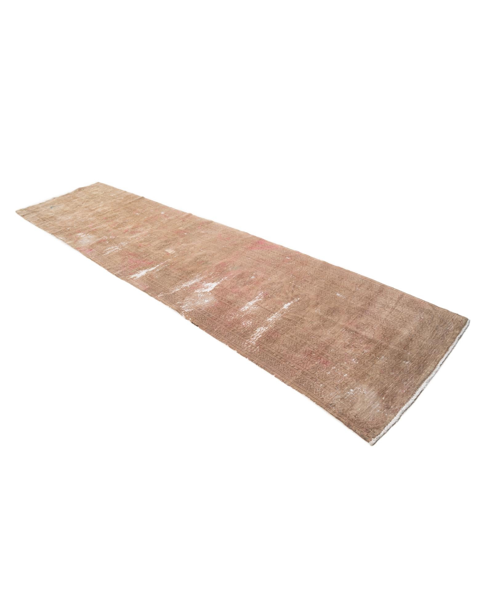 3' 1 x 12' 7 Hand Knotted Ultra Vintage Persian Wool Runner Rug