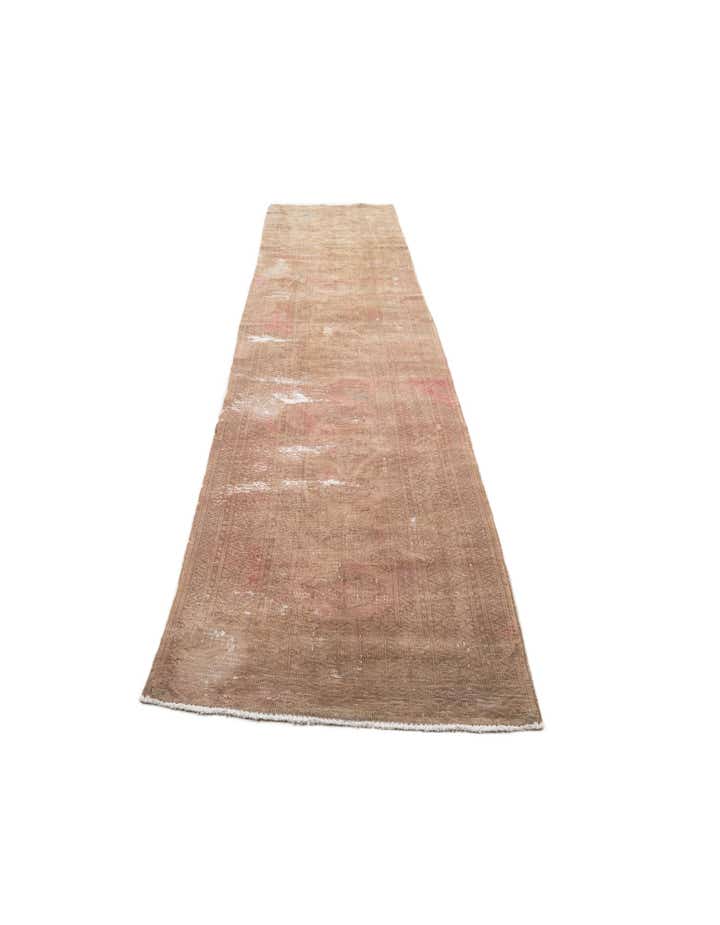 3' 1 x 12' 7 Hand Knotted Ultra Vintage Persian Wool Runner Rug