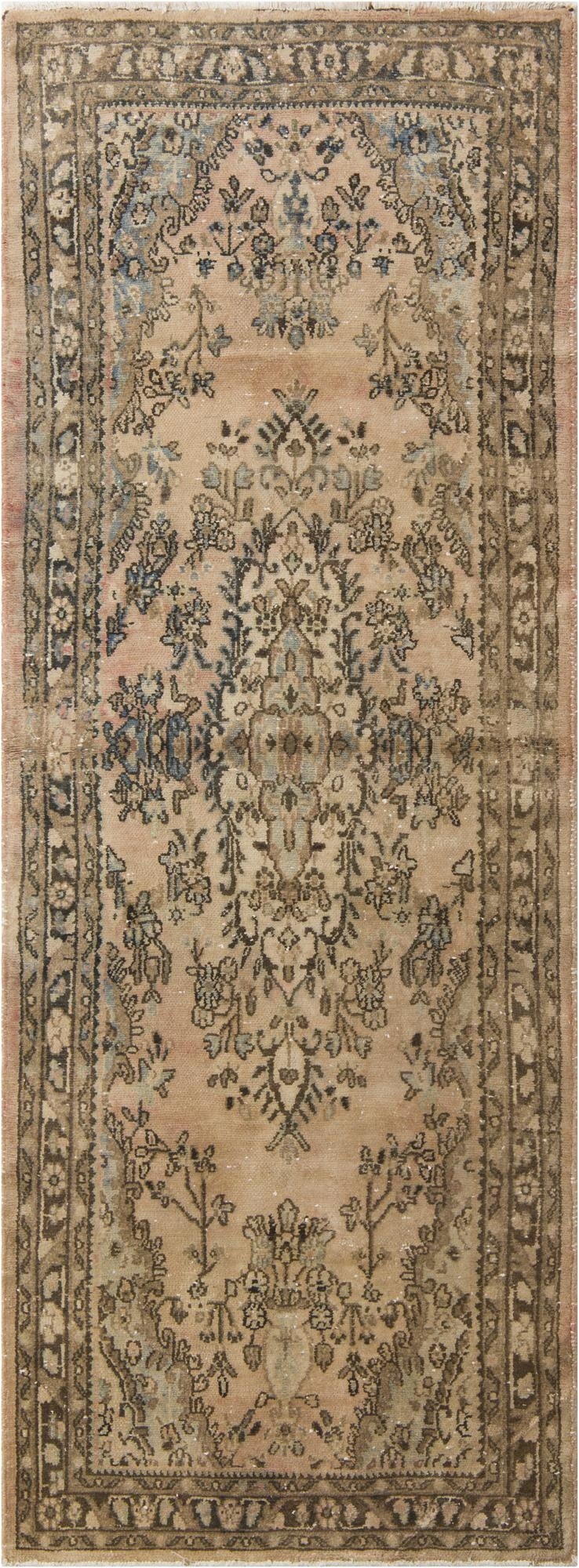 Primary image 3' 7 x 9' 6  Hand Knotted Ultra Vintage Persian Wool Runner Rug