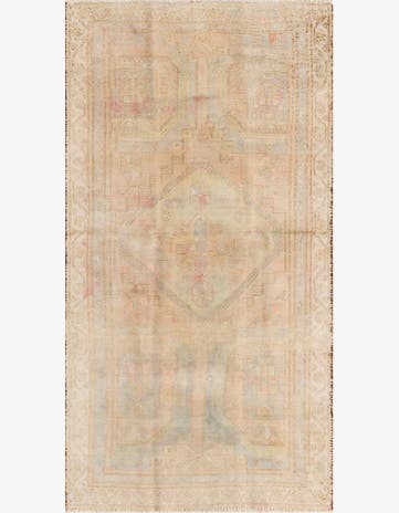 3' 5 x 6' 9 Hand Knotted Ultra Vintage Persian Wool Runner Rug