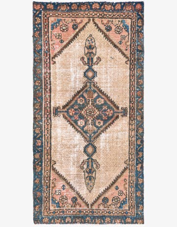 2' 10 x 5' 9 Hand Knotted Ultra Vintage Persian Wool Runner Rug