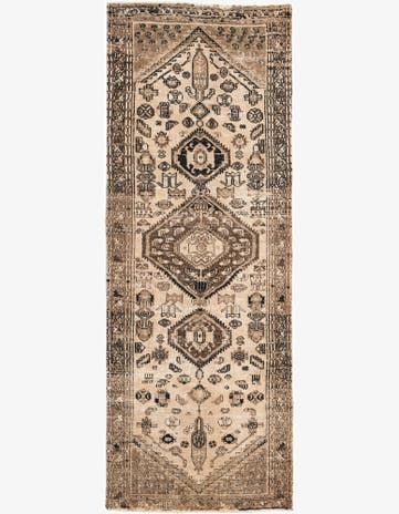 3' 5 x 9' 5 Hand Knotted Ultra Vintage Persian Wool Runner Rug