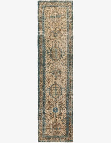 3' 3 x 12' 10 Hand Knotted Ultra Vintage Persian Wool Runner Rug