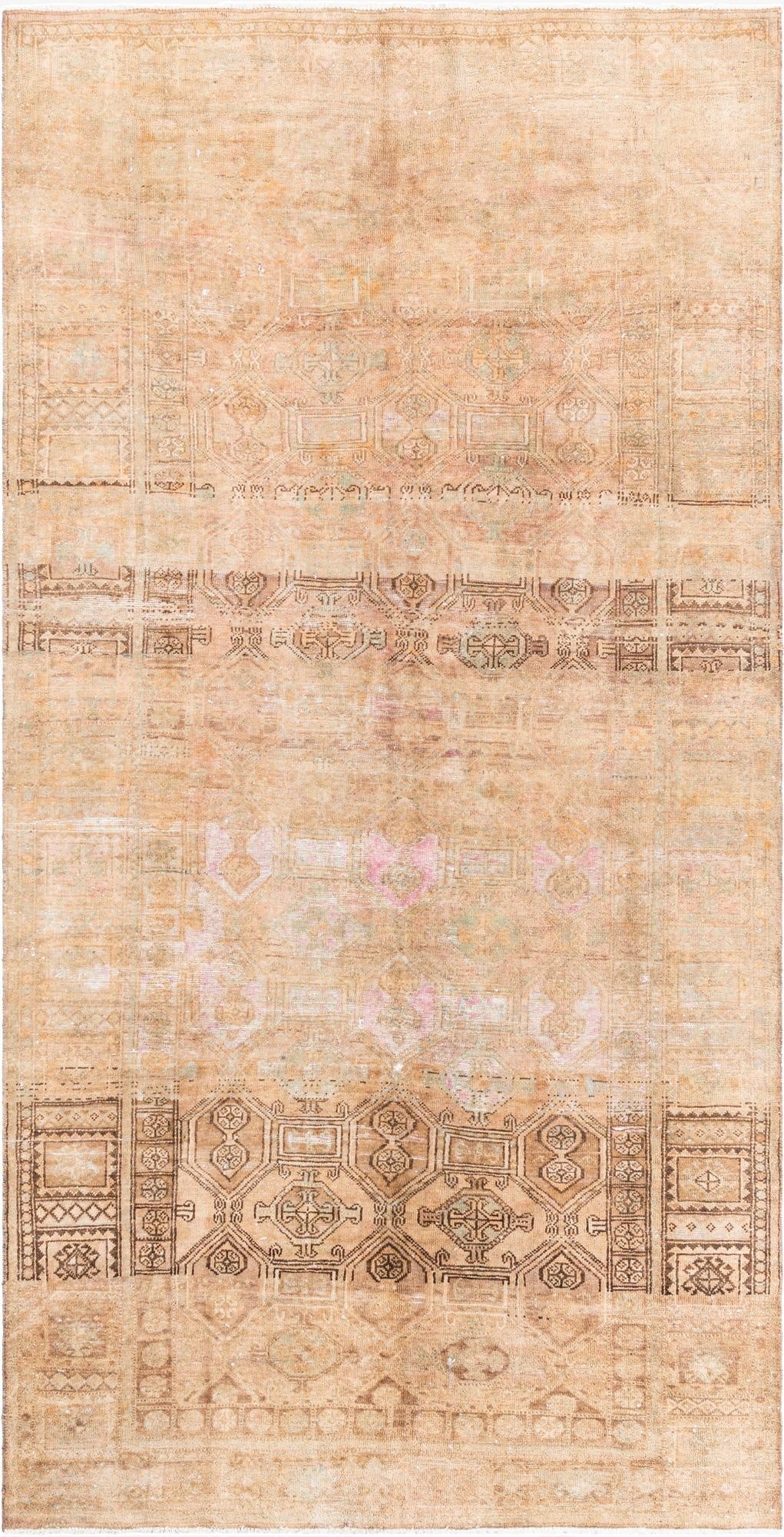 5' x 9' 10  Hand Knotted Ultra Vintage Persian Wool Runner Rug