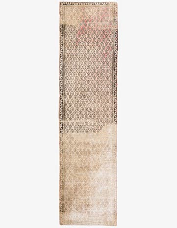 2' 4 x 9' 3 Hand Knotted Ultra Vintage Persian Wool Runner Rug