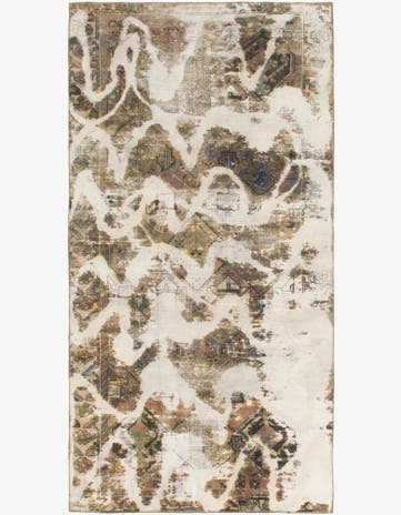 4' 8 x 9' 5 Hand Knotted Ultra Vintage Persian Wool Runner Rug