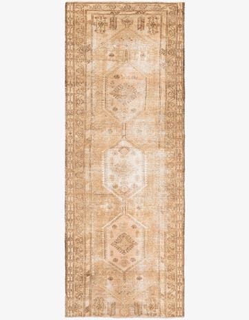 3' 4 x 9' 1 Hand Knotted Ultra Vintage Persian Wool Runner Rug