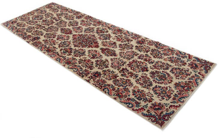 Detail image of 3' 6 x 10' 7 Hand Knotted Veramin Persian Wool Runner Rug