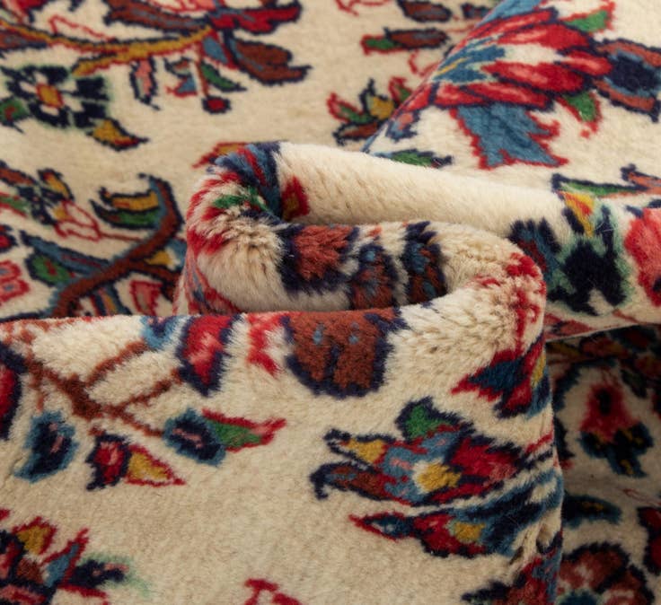 Detail image of 3' 6 x 10' 7 Hand Knotted Veramin Persian Wool Runner Rug