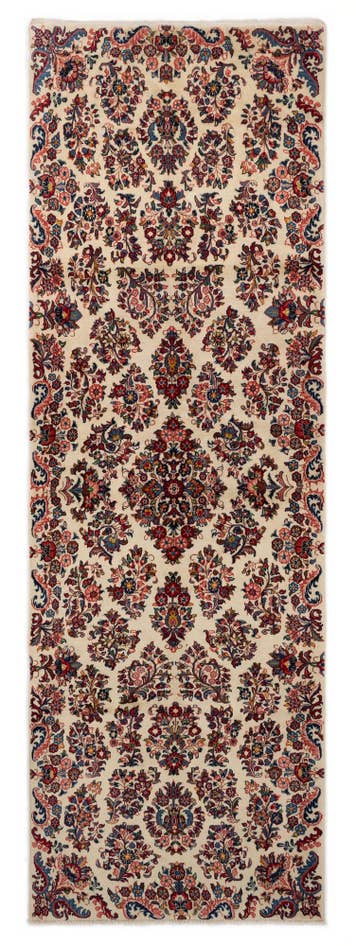 Detail image of 3' 6 x 10' 7 Hand Knotted Veramin Persian Wool Runner Rug