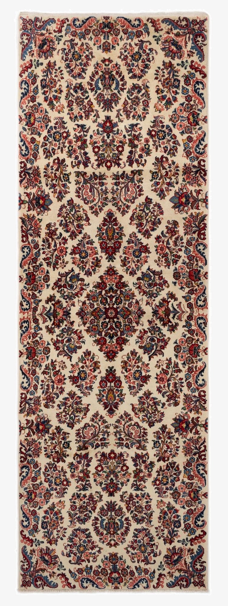 3' 6 x 10' 7  Hand Knotted Veramin Persian Wool Runner Rug
