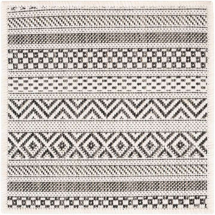 1' 4 x 1' 4 Easy-Clean Striped Indoor / Outdoor Sample Rug