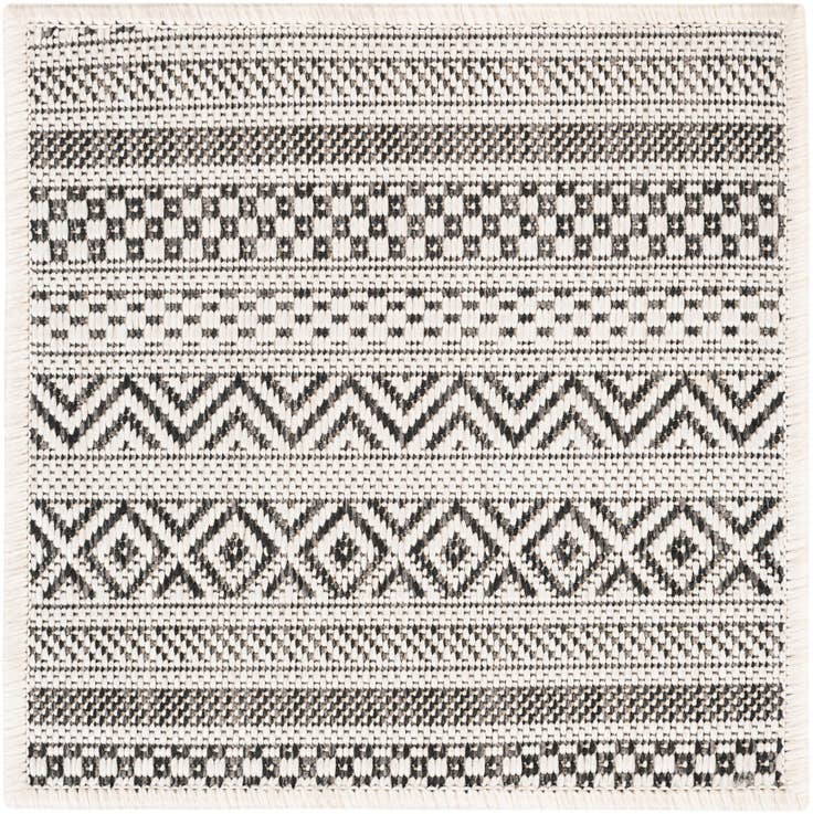 Detail image of 1' 4 x 1' 4 Easy-Clean Striped Indoor / Outdoor Sample Rug