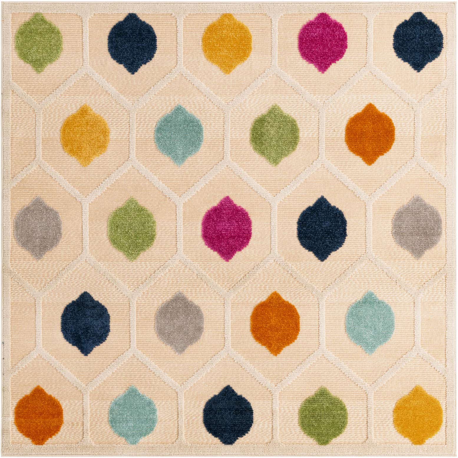 5' 3 x 5' 3 Easy-Clean Aruba Indoor / Outdoor Square Rug
