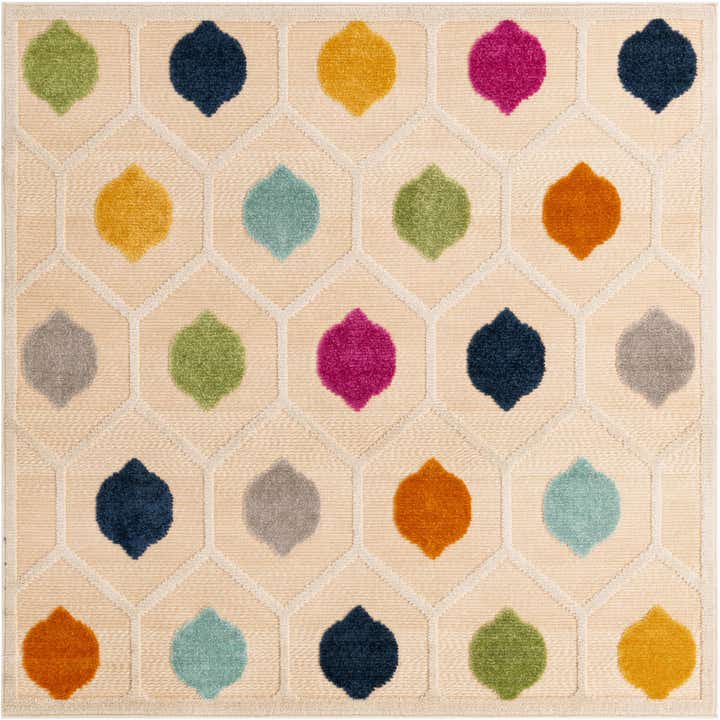 5' 3 x 5' 3 Easy-Clean Aruba Indoor / Outdoor Square Rug
