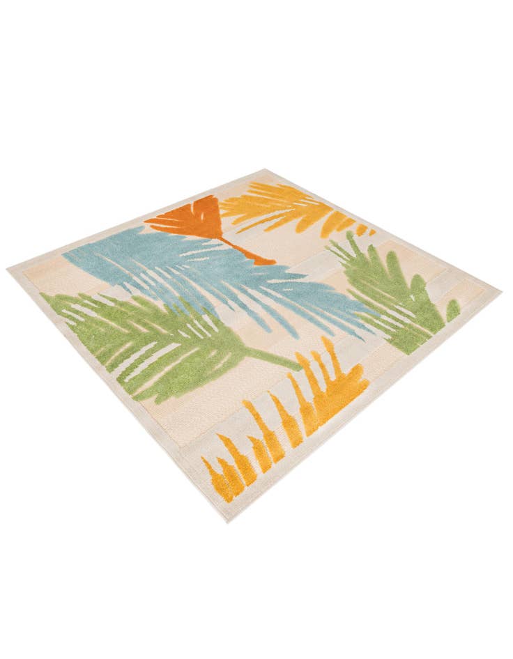 Detail image of  5' 3 x 5' 3  Washable Aruba Indoor / Outdoor Square Rug