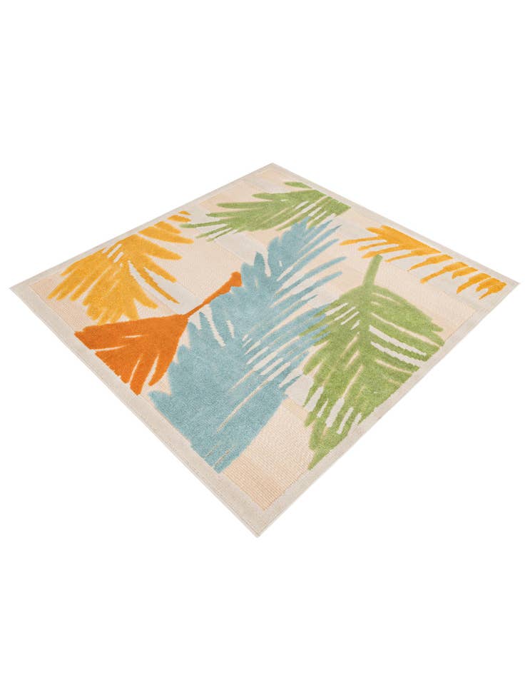 Detail image of  5' 3 x 5' 3  Washable Aruba Indoor / Outdoor Square Rug