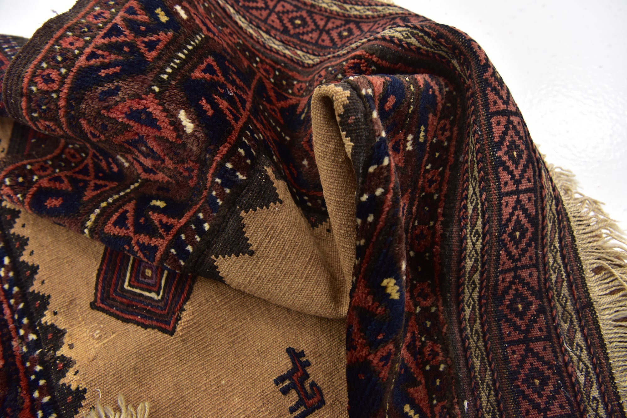 3' 3 x 3' 8 Hand Knotted Balouch Persian Wool Square Rug