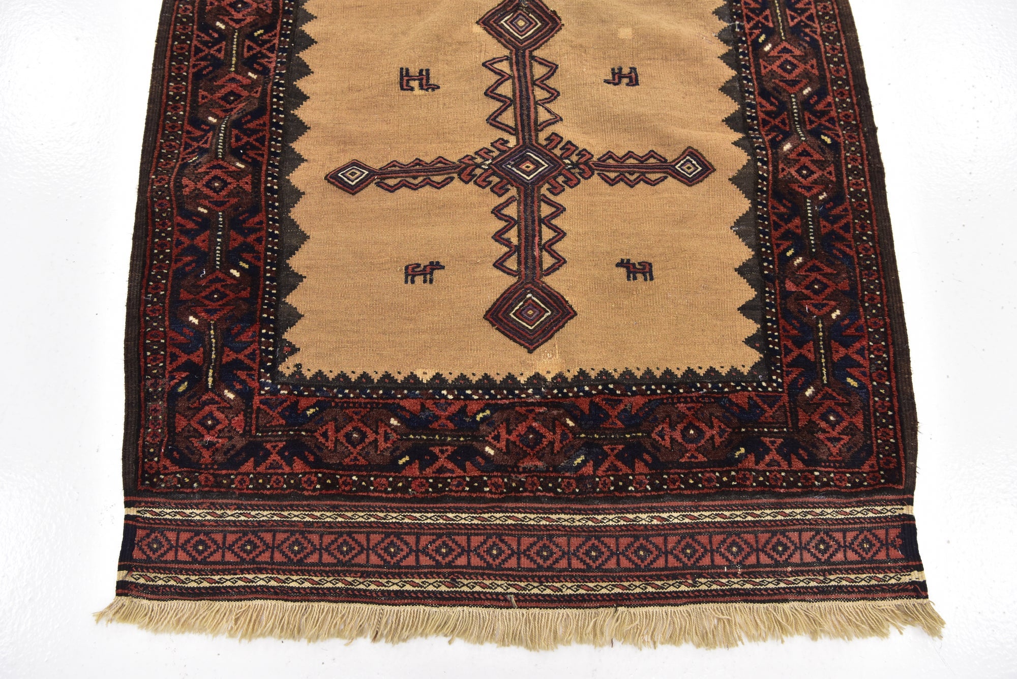 3' 3 x 3' 8 Hand Knotted Balouch Persian Wool Square Rug
