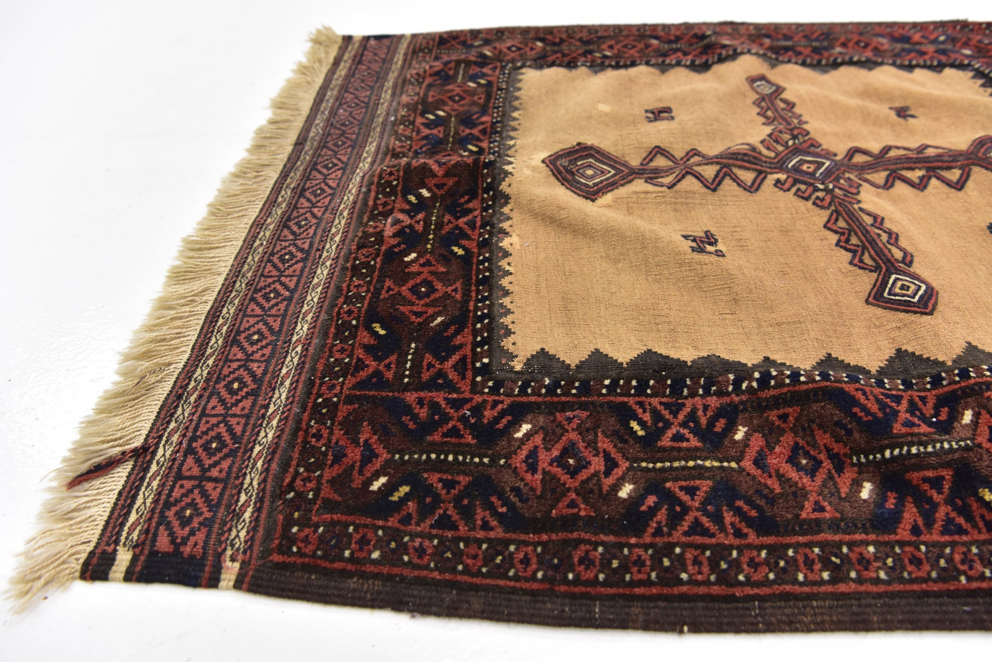 3' 3 x 3' 8 Hand Knotted Balouch Persian Wool Square Rug