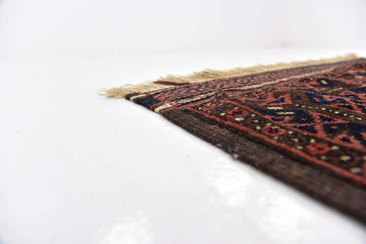 3' 3 x 3' 8 Hand Knotted Balouch Persian Wool Square Rug