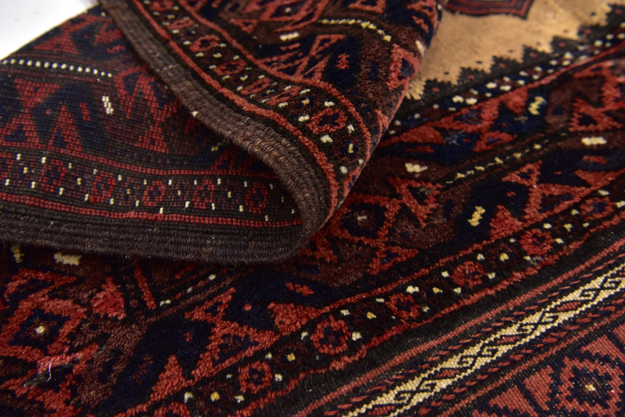 3' 3 x 3' 8 Hand Knotted Balouch Persian Wool Square Rug