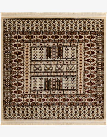 Beige Bokhara Square Rug